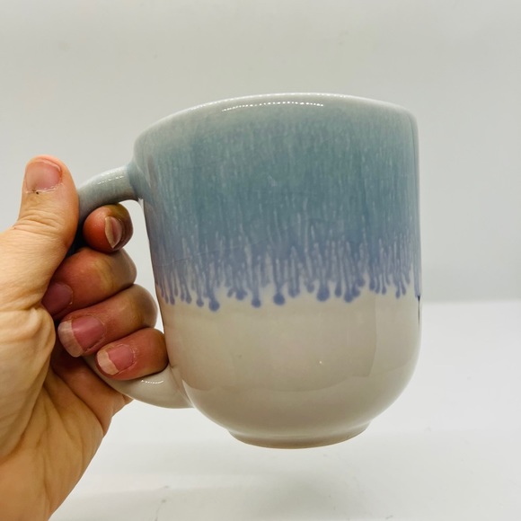 Crate & Barrel Stoneware Caspian Blue Mug Set of 2 - Picture 2 of 9